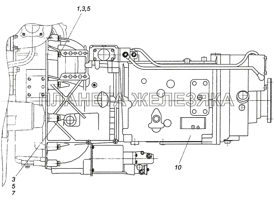 53602-1700005 Установка коробки передач КамАЗ-6522 (Euro-2, 3)